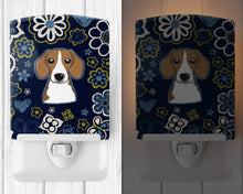 Load image into Gallery viewer, Blue Flowers Beagle Ceramic Night Light BB5090CNL