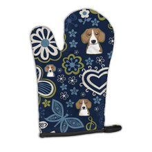 Load image into Gallery viewer, Blue Flowers Beagle Oven Mitt BB5090OVMT