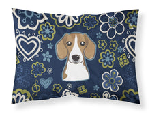 Load image into Gallery viewer, Blue Flowers Beagle Fabric Standard Pillowcase – Artistic Decorative Front, White Back BB5090PILLOWCASE