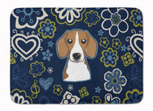 Load image into Gallery viewer, Blue Flowers Beagle Machine Washable Memory Foam Mat BB5090RUG