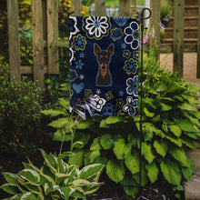 Load image into Gallery viewer, Blue Flowers Min Pin Garden Flag - Outdoor Decorative Yard Flag BB5091GF