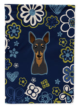 Load image into Gallery viewer, Blue Flowers Min Pin Garden Flag - Outdoor Decorative Yard Flag BB5091GF
