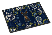 Load image into Gallery viewer, Blue Flowers Min Pin Doormat - 18x27 Decorative Floor Mat – Indoor/Outdoor Rug with Artistic Flair BB5091MAT