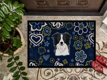 Load image into Gallery viewer, Blue Flowers Border Collie Doormat - 18x27 Decorative Floor Mat – Indoor/Outdoor Rug with Artistic Flair BB5092MAT