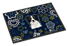 Load image into Gallery viewer, Blue Flowers Border Collie Doormat - 18x27 Decorative Floor Mat – Indoor/Outdoor Rug with Artistic Flair BB5092MAT