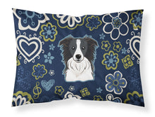 Load image into Gallery viewer, Blue Flowers Border Collie Fabric Standard Pillowcase – Artistic Decorative Front, White Back BB5092PILLOWCASE