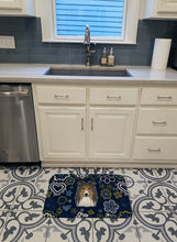 Load image into Gallery viewer, Blue Flowers Sheltie Machine Washable Memory Foam Mat BB5093RUG