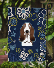 Load image into Gallery viewer, Blue Flowers Basset Hound Garden Flag - Outdoor Decorative Yard Flag BB5094GF