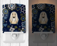 Load image into Gallery viewer, Blue Flowers Afghan Hound Ceramic Night Light BB5095CNL