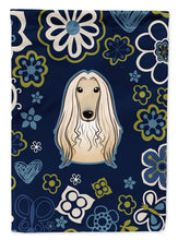 Load image into Gallery viewer, Blue Flowers Afghan Hound Garden Flag - Outdoor Decorative Yard Flag