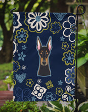 Load image into Gallery viewer, Blue Flowers Doberman Pinscher Garden Flag - Outdoor Decorative Yard Flag
