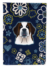 Load image into Gallery viewer, Blue Flowers Saint Bernard Garden Flag - Outdoor Decorative Yard Flag BB5097GF