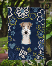 Load image into Gallery viewer, Blue Flowers Wire Haired Fox Terrier Garden Flag - Outdoor Decorative Yard Flag BB5098GF