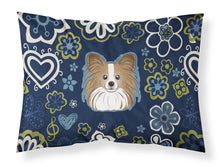 Load image into Gallery viewer, Blue Flowers Papillon Fabric Standard Pillowcase – Artistic Decorative Front, White Back BB5099PILLOWCASE