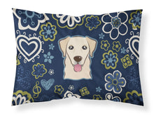 Load image into Gallery viewer, Blue Flowers Golden Retriever Fabric Standard Pillowcase – Artistic Decorative Front, White Back BB5103PILLOWCASE