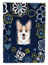 Load image into Gallery viewer, Blue Flowers Sable Corgi Garden Flag - Outdoor Decorative Yard Flag BB5104GF