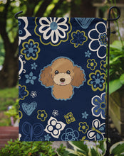 Load image into Gallery viewer, Blue Flowers Chocolate Brown Poodle Garden Flag - Outdoor Decorative Yard Flag BB5107GF