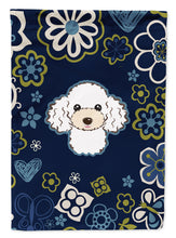 Load image into Gallery viewer, Blue Flowers White Poodle Garden Flag - Outdoor Decorative Yard Flag BB5108GF