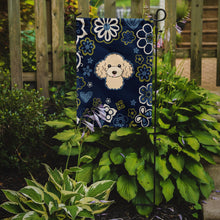Load image into Gallery viewer, Blue Flowers Buff Poodle Garden Flag - Outdoor Decorative Yard Flag