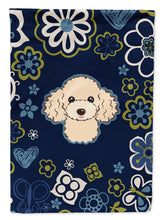 Load image into Gallery viewer, Blue Flowers Buff Poodle Garden Flag - Outdoor Decorative Yard Flag