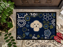 Load image into Gallery viewer, Blue Flowers Buff Poodle Doormat - 24x36 Decorative Floor Mat – Indoor/Outdoor Rug with Artistic Flair BB5109JMAT