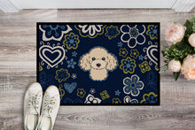 Load image into Gallery viewer, Blue Flowers Buff Poodle Doormat - 18x27 Decorative Floor Mat – Indoor/Outdoor Rug with Artistic Flair BB5109MAT