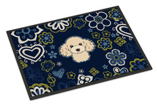 Load image into Gallery viewer, Blue Flowers Buff Poodle Doormat - 18x27 Decorative Floor Mat – Indoor/Outdoor Rug with Artistic Flair BB5109MAT