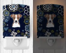Load image into Gallery viewer, Blue Flowers Jack Russell Terrier Ceramic Night Light BB5111CNL