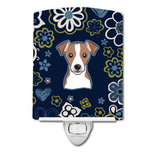Load image into Gallery viewer, Blue Flowers Jack Russell Terrier Ceramic Night Light BB5111CNL