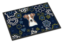Load image into Gallery viewer, Blue Flowers Jack Russell Terrier Doormat - 24x36 Decorative Floor Mat – Indoor/Outdoor Rug with Artistic Flair BB5111JMAT