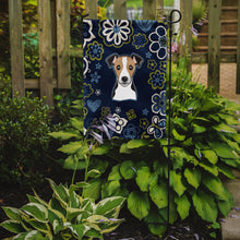 Load image into Gallery viewer, Blue Flowers Jack Russell Terrier Garden Flag - Outdoor Decorative Yard Flag BB5112GF