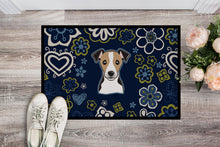 Load image into Gallery viewer, Blue Flowers Jack Russell Terrier Doormat - 18x27 Decorative Floor Mat – Indoor/Outdoor Rug with Artistic Flair BB5112MAT