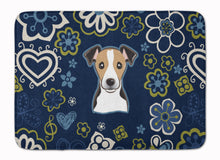 Load image into Gallery viewer, Blue Flowers Jack Russell Terrier Machine Washable Memory Foam Mat BB5112RUG