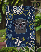 Load image into Gallery viewer, Blue Flowers Black Pug Garden Flag - Outdoor Decorative Yard Flag BB5114GF