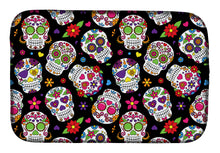 Load image into Gallery viewer, Day of the Dead Black Dish Drying Mat – Absorbent, Artistic Kitchen Essentials BB5116DDM