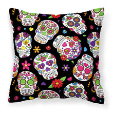 Load image into Gallery viewer, Day of the Dead Black Fabric Decorative Pillow BB5116PW1818