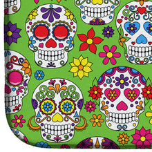 Load image into Gallery viewer, Day of the Dead Green Dish Drying Mat – Absorbent, Artistic Kitchen Essentials BB5117DDM