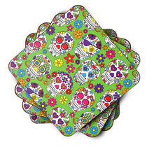 Load image into Gallery viewer, Day of the Dead Green Foam Coaster  BB5117FC