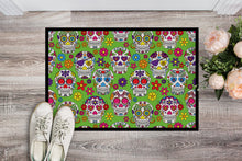 Load image into Gallery viewer, Day of the Dead Green Doormat - 18x27 Decorative Floor Mat – Indoor/Outdoor Rug with Artistic Flair BB5117MAT