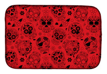 Load image into Gallery viewer, Day of the Dead Orange Dish Drying Mat – Absorbent, Artistic Kitchen Essentials BB5119DDM