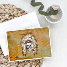 Load image into Gallery viewer, Day of the Dead Indian Skull Greeting Cards -  Blank Note Cards – 8-Pack of Artist-Designed Cards with Envelopes