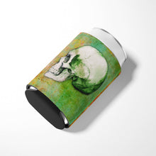 Load image into Gallery viewer, Day of the Dead Green Skull Can or Bottle Hugger BB5122CC