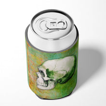 Load image into Gallery viewer, Day of the Dead Green Skull Can or Bottle Hugger BB5122CC