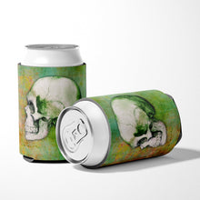Load image into Gallery viewer, Day of the Dead Green Skull Can or Bottle Hugger BB5122CC