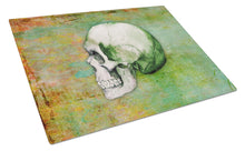 Load image into Gallery viewer, Day of the Dead Green Skull Glass Cutting Boards – Durable, Decorative Kitchen Art Large BB5122LCB