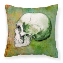 Load image into Gallery viewer, Day of the Dead Green Skull Fabric Decorative Pillow BB5122PW1818