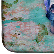 Load image into Gallery viewer, Day of the Dead Teal Skull Dish Drying Mat – Absorbent, Artistic Kitchen Essentials BB5123DDM