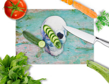 Load image into Gallery viewer, Day of the Dead Teal Skull Glass Cutting Boards – Durable, Decorative Kitchen Art Large BB5123LCB