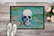 Load image into Gallery viewer, Day of the Dead Teal Skull Doormat - 18x27 Decorative Floor Mat – Indoor/Outdoor Rug with Artistic Flair BB5123MAT