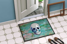 Load image into Gallery viewer, Day of the Dead Teal Skull Doormat - 18x27 Decorative Floor Mat – Indoor/Outdoor Rug with Artistic Flair BB5123MAT
